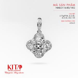 Vỏ Mặt Dây Chuyền Kim Cương Vàng Trắng